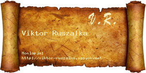 Viktor Ruszalka névjegykártya